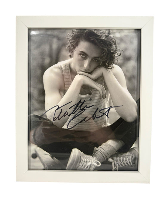 Timothée Chalamet Signed 8x10 Autograph Certified COA Include White Framed Glass