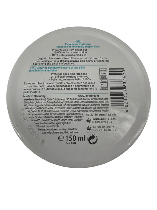 Lavera Basis Sensitiv All Round Cream 150ml Aloe Vera Organic Almond