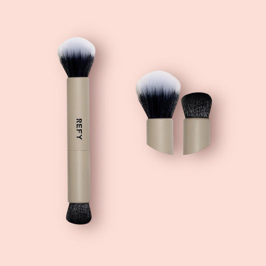 High Quality Face Brush - REFY Beauty Duo with Synthetic Vegan Fibers -FREE SHIP