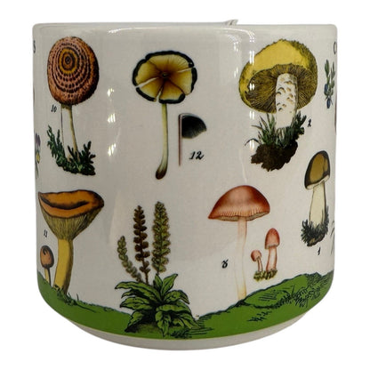 NEW- Cavallini Vintage Mug Ceramic Mug Mushroom Design 14 fl. oz. Coffee Cup