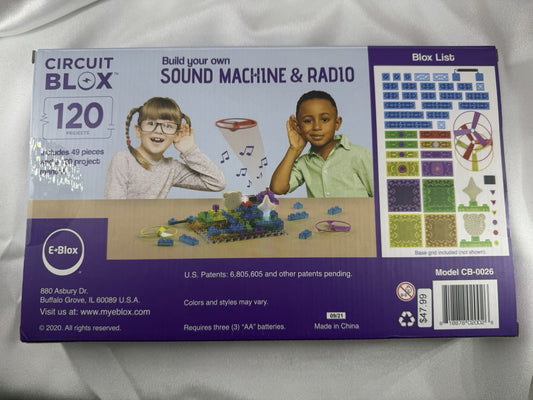 NEW E-Blox Building Blocks STEM Circuit Kit, 120 Projects, Build Your Own Radio