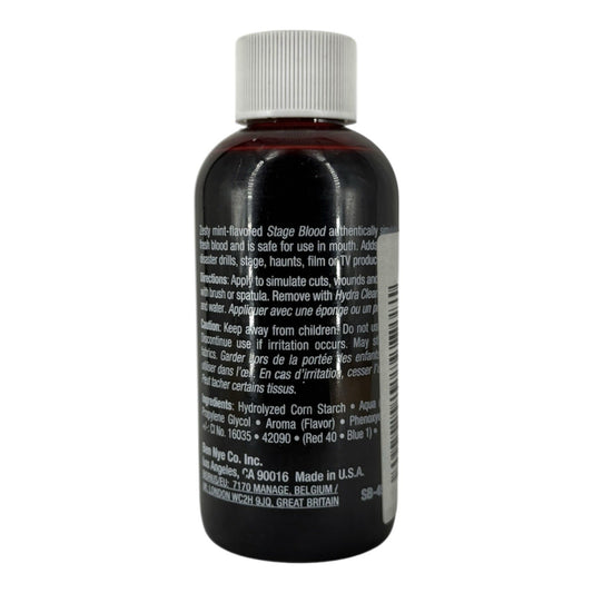Ben Nye Stage Blood 2 fl oz / 59ml Zesty Mint Flavor fake blood