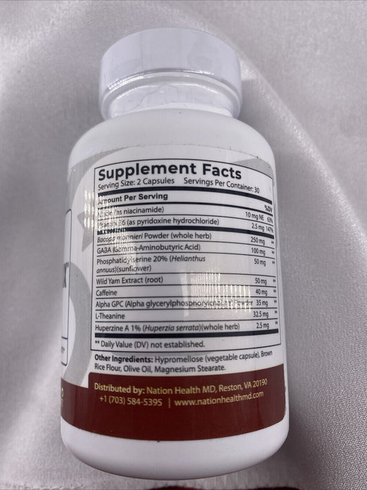 Nation Health MD COGNILUX 60  Capsules Exp 10/25 Dietary Supplement