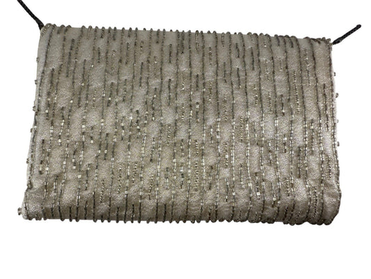 Vintage La Regal White Beaded Cross Body Bag Purse Evening Bag White Strap