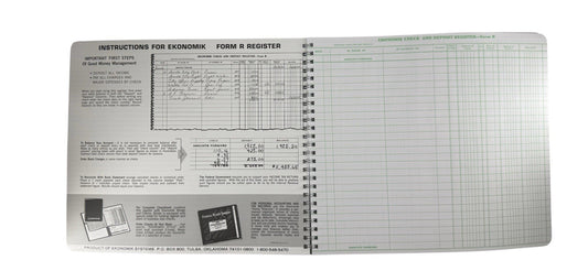 Ekonomik Wirebound Check Register - 40 Sheet[s] - Wire Bound - 8.75" X 10" Sheet