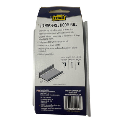 Foot Operated Hands Free Door Pull 5-in W x 1-1/2-in H Satin Nickel Pull Plate