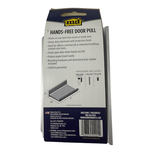 Foot Operated Hands Free Door Pull 5-in W x 1-1/2-in H Satin Nickel Pull Plate