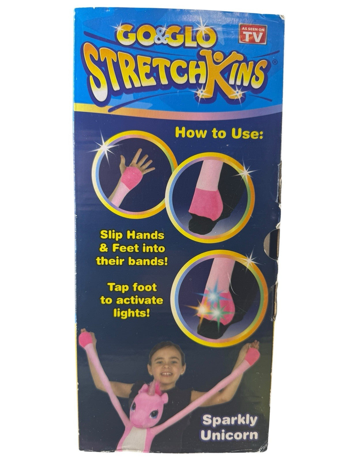 STRETCHKINS Go & Glo Playful Puppy Blue Plush - As Seen On TV - NEW