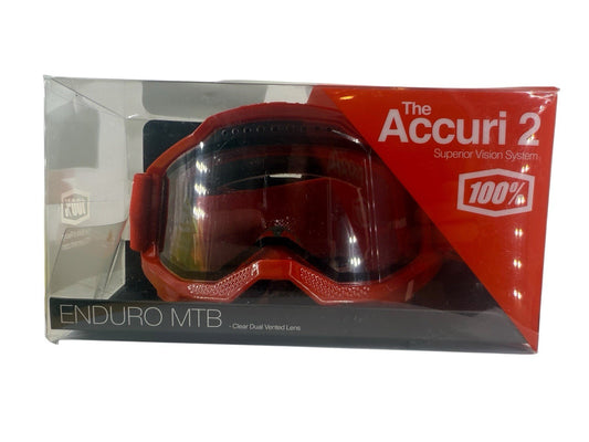 Mountain Bike Or Ski Goggles 100% Accuri 2 Enduro MTB - Neon Red