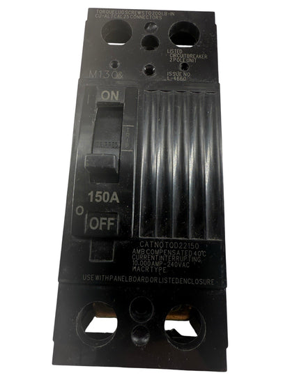 GE TQD22150 2-Pole 150A 240V 1-Phase Molded Case Circuit Breaker
