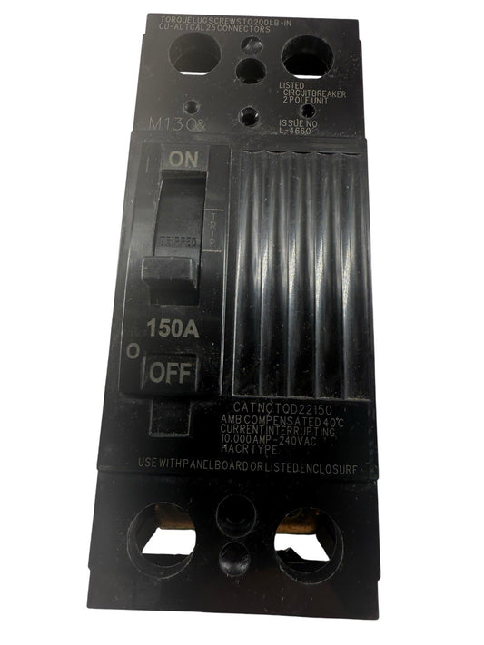 GE TQD22150 2-Pole 150A 240V 1-Phase Molded Case Circuit Breaker