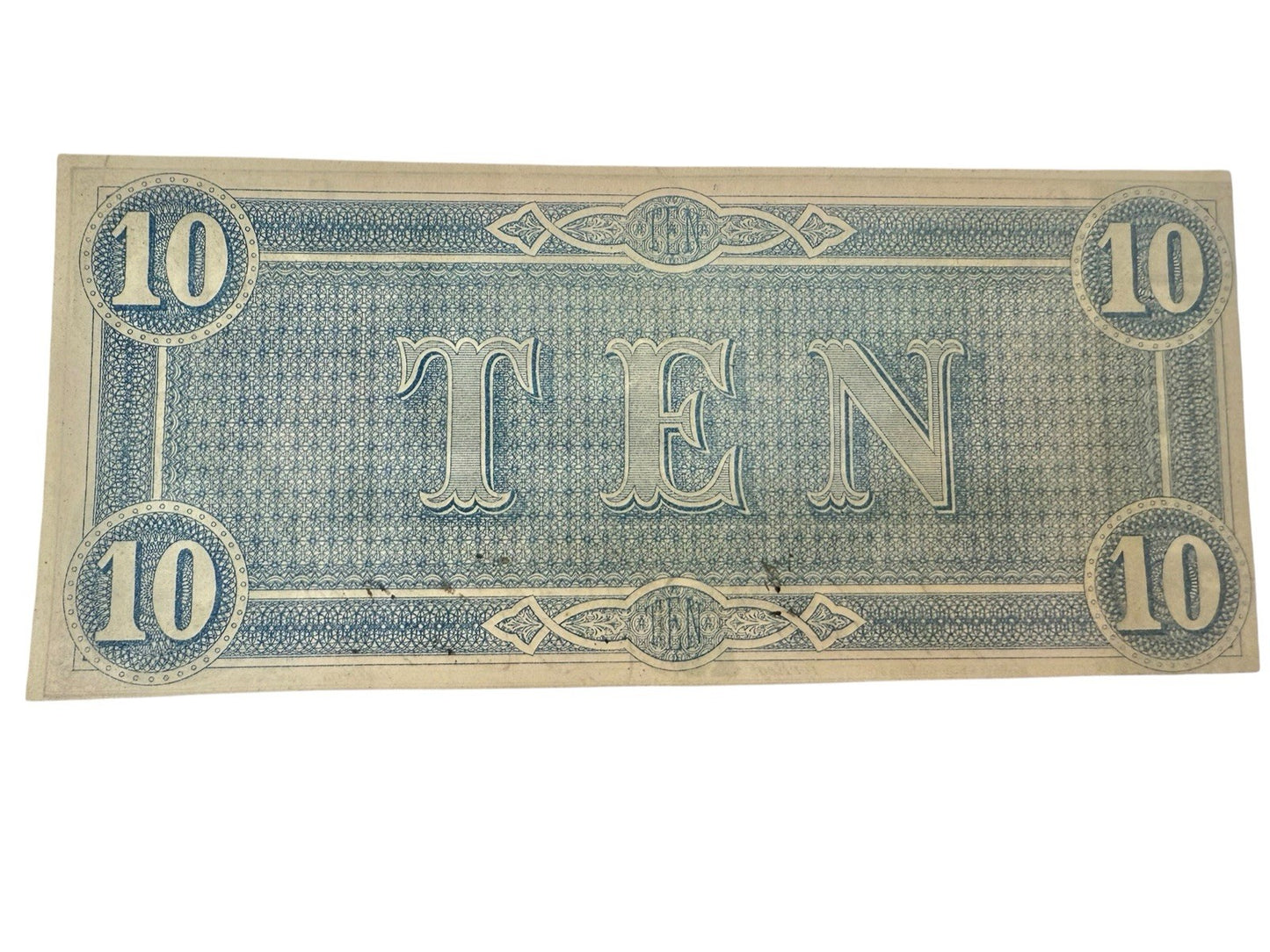 CIVIL WAR 1864 $10 TEN DOLLARS RICHMOND CONFEDERATE STATES OF AMERICA NOTE Fine