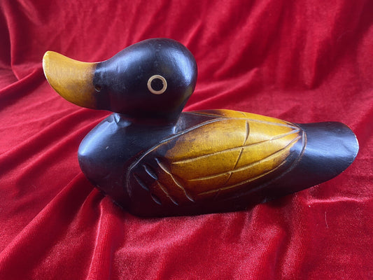 Vintage Wooden Ducks 7 Inch Wood Carved Gift