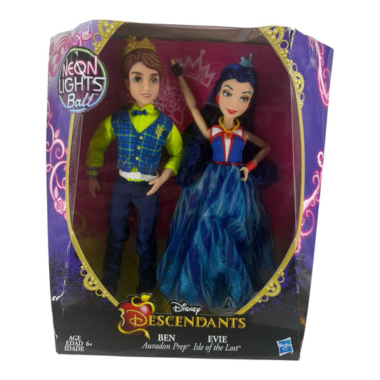 NEW Hasbro Disney Descendants Neon Lights Ball Ben and Evie Dolls FREE SHIPPING