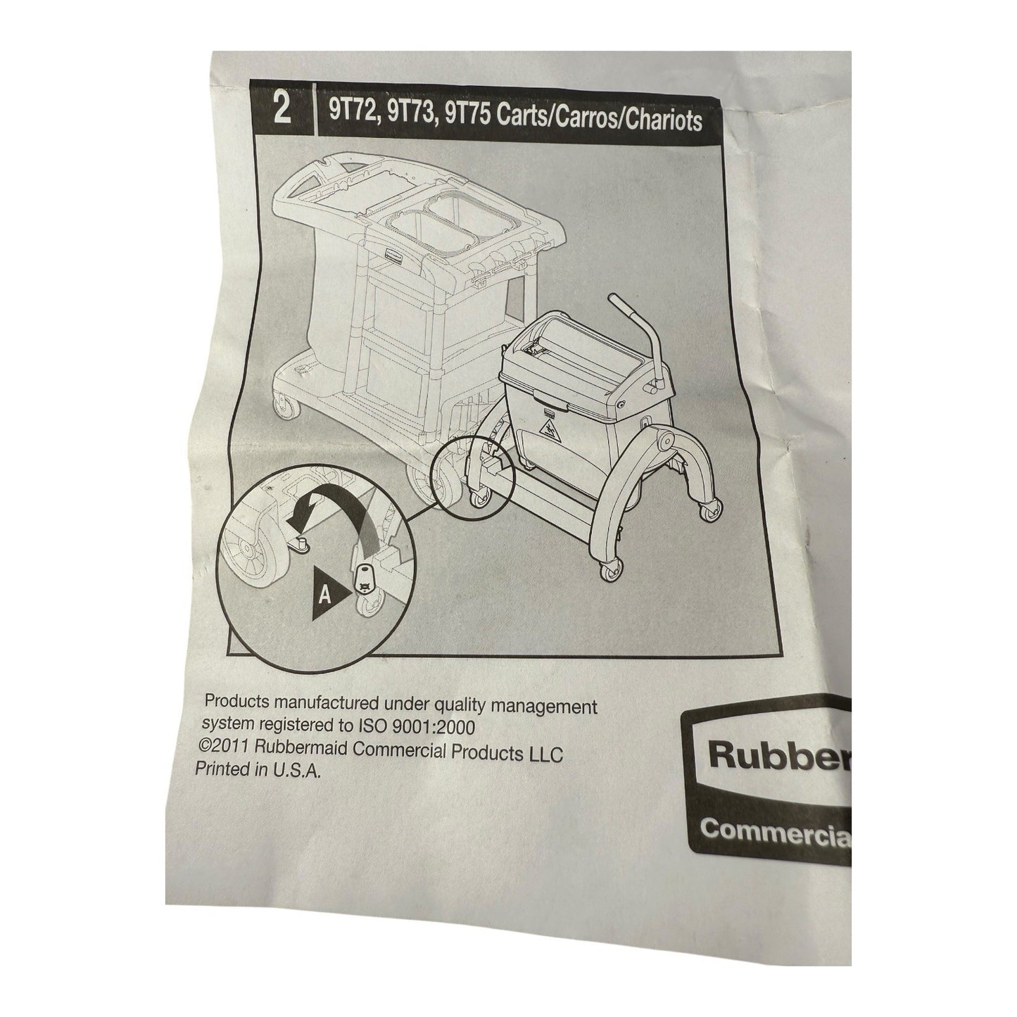 Rubbermaid Hygen Clean Water Lock Kit Replacement Part 9T72, 9T73, 9T75 Cart