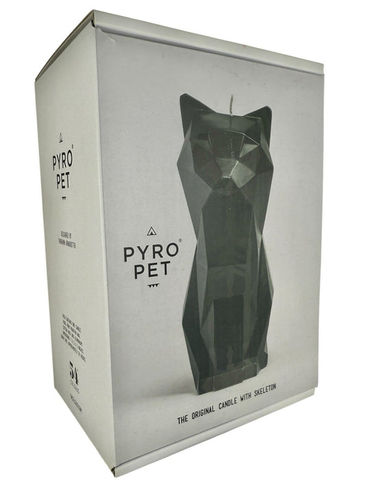 PyroPet Kisa Cat Candle (Black) - The Original Cat Candle with Metallic Skele...