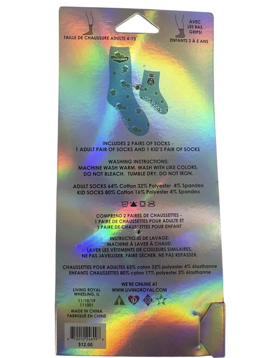 Look Alike Socks Living Royal Edamommy Mini+Me — 1 Adult Pair & 1 Child Pair