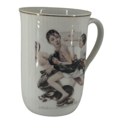Norman Rockwell Saturday Evening Post 1921 No Swimming Mug / Cup