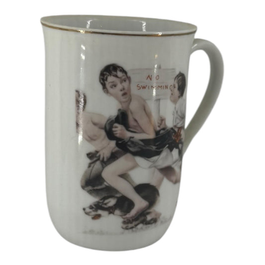 Norman Rockwell Saturday Evening Post 1921 No Swimming Mug / Cup