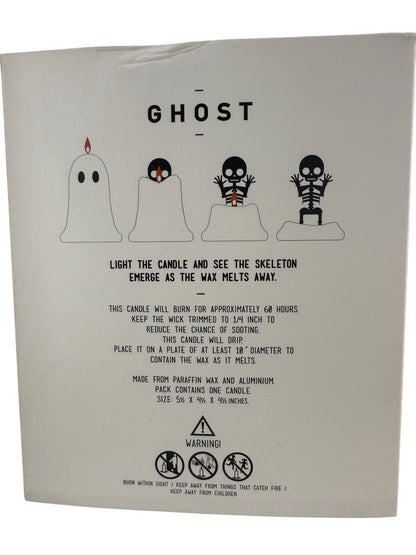 Halloween Candle PYRO PET DYRI - White Candle With Ghost With Black Eyes