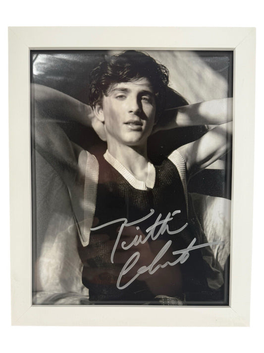 Timothée Chalamet Signed 8x10 Autograph Certified COA Include White Framed Glass