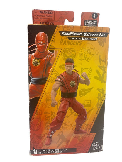 Power Rangers X Cobra Kai Lightning Morphed Miguel Diaz Red Eagle Ranger Figure