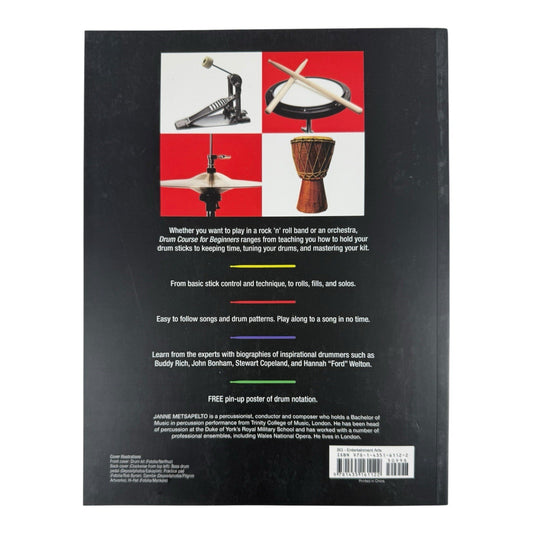 Drum Course for Beginners by Janne Metsapelto (Hardcover) Lessons - How To Play