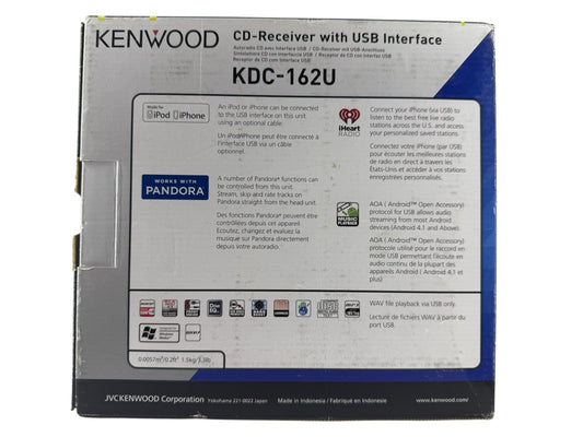 Kenwood KDC-162U Car Stereo Receiver- free shipping