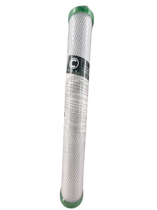 20 Inch Carbon Block Water Filter 20" High Chlorine Reduction 0.5 Micron HR 2GPM