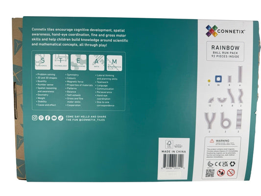 CONNETIX Rainbow Ball Run Pack, 92 Pieces