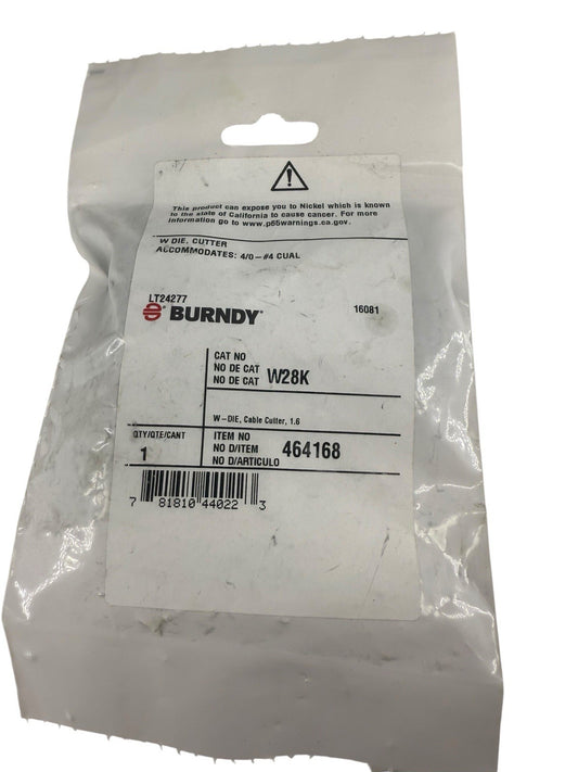 Burndy W28k Cutter Die,4 - 4/0 Acsr,Pk2 SUPER FAST SHIPPING