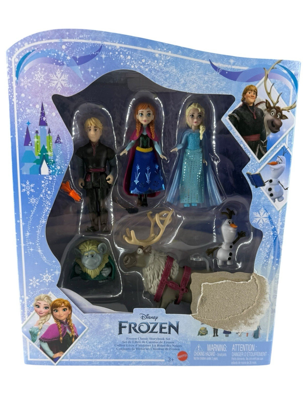 Disney Frozen Classic Storybook Set 6 Character Figure Torn Packaging