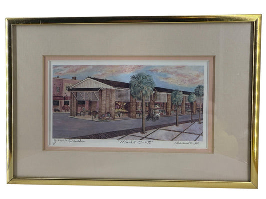 2 Set - Art Print Rainbow Row & Market Street Charleston SC By Jeanie Drucker