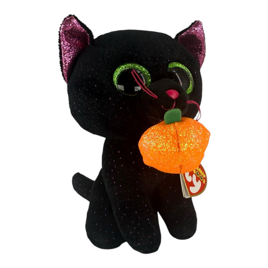 2018 TY Beanie Boo's POTION Cat 6" Halloween Toy Plush Glitter Eyes Pumpkin Gift