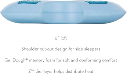 MALOUF Z King Gel Memory Foam Pillow with Side Sleeper Shoulder Cutout